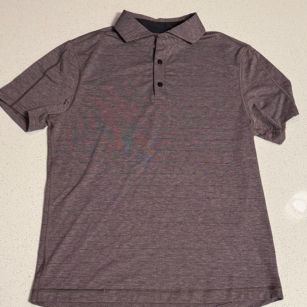 Men's Heather Gray/Purple Polo Shirt
